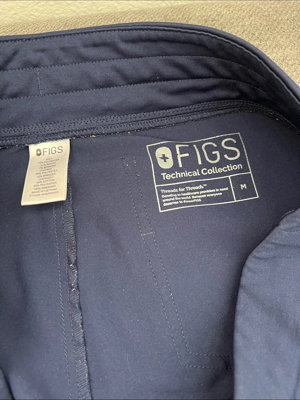 Figs Men's Navy Jogger Pants with Contrast Drawstring
